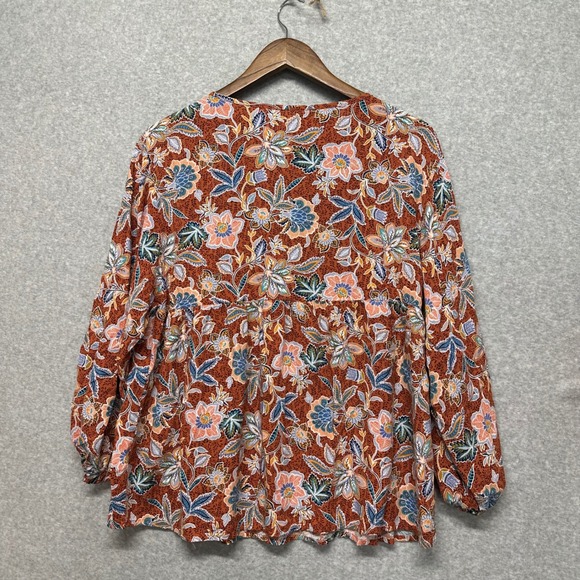 Savanna Jane Womens Tunic Top Size M Boho Floral Embroidered Babydoll Hippie - Picture 6 of 10